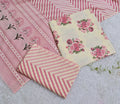 Baby Pink Lotus Buti 3-Piece Cotton Suit Set_SS139